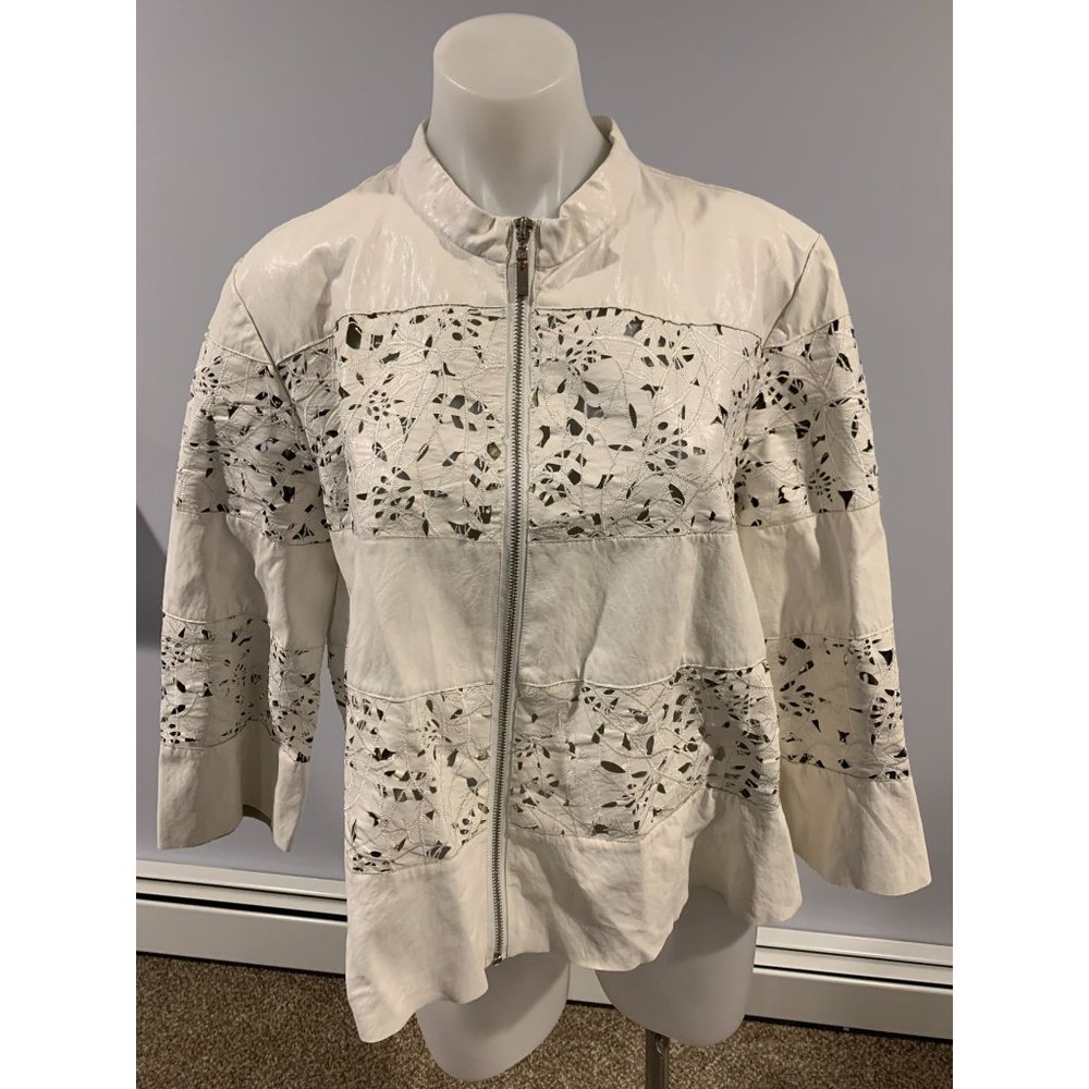 Alberto Makali White Zip-Up Jacket Size XL